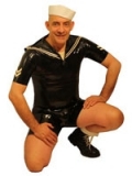 Into-Latex Sailor Top - Into-Latex Sailor top shown with cod piece shorts. Both items are available in a wide range of colours.